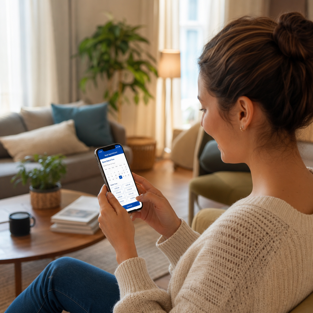 Patient using the ZepraClinic mobile app